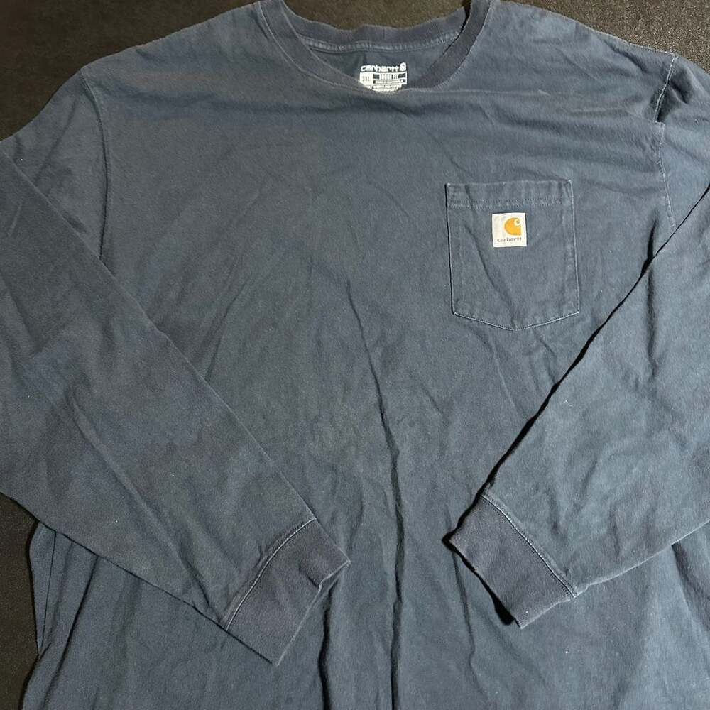 Carhartt Loose Fit Pocket Long Sleeve T Shirt Size 3XL Blue